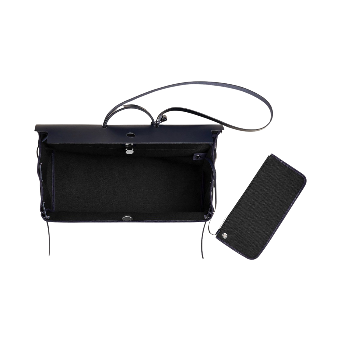 에르메스 에르백 집 캐빈 백 밀리터리 캔버스 & 팔라듐 하드웨어 누아 블루 인디고(Hermes Herbag Zip Cabine Bag Military Canvas & Palladium Noir Bleu Indigo) - 3