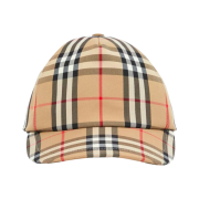 (W) Burberry Logo Applique Vintage Check Cap Archive Beige
