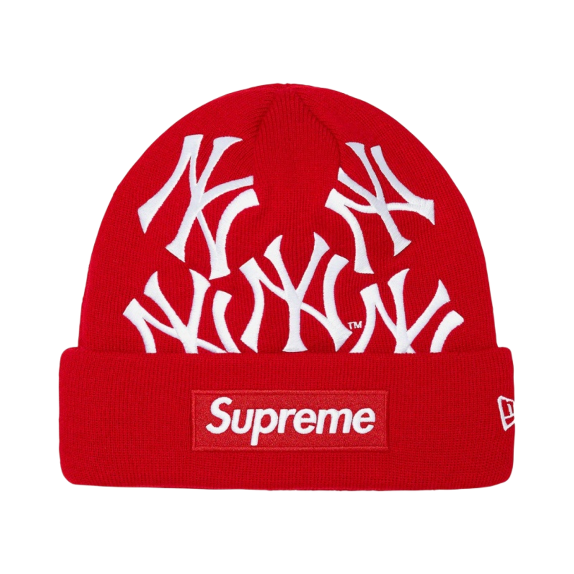 슈프림 x 뉴욕 양키스 뉴에라 박스로고 비니 레드 - 21FW(Supreme x New York Yankees New Era Box Logo Beanie Red - 21FW)