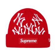 Supreme x New York Yankees New Era Box Logo Beanie Red - 21FW