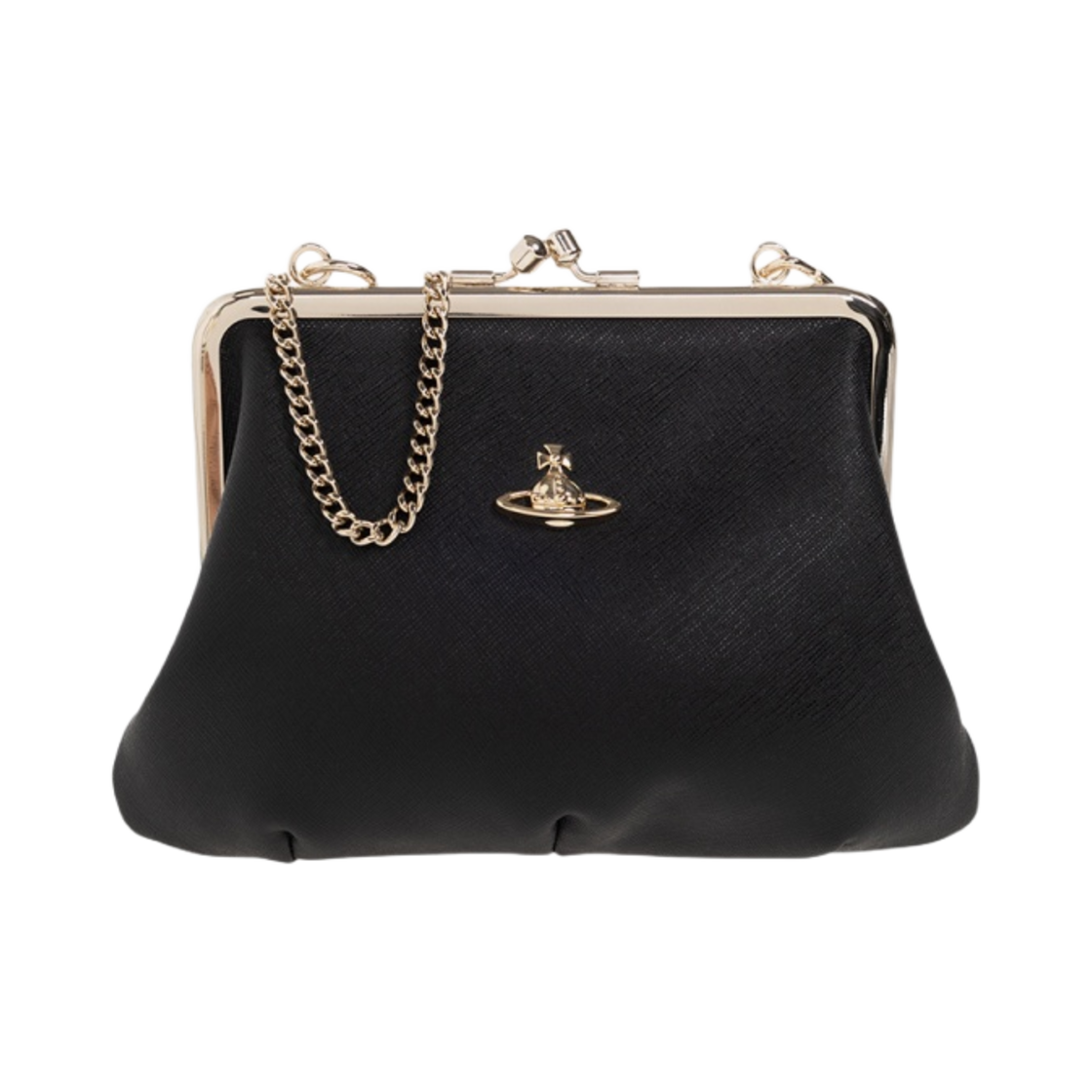 52020003-L001N-N402 Vivienne Westwood Granny Frame Saffiano Purse Black
