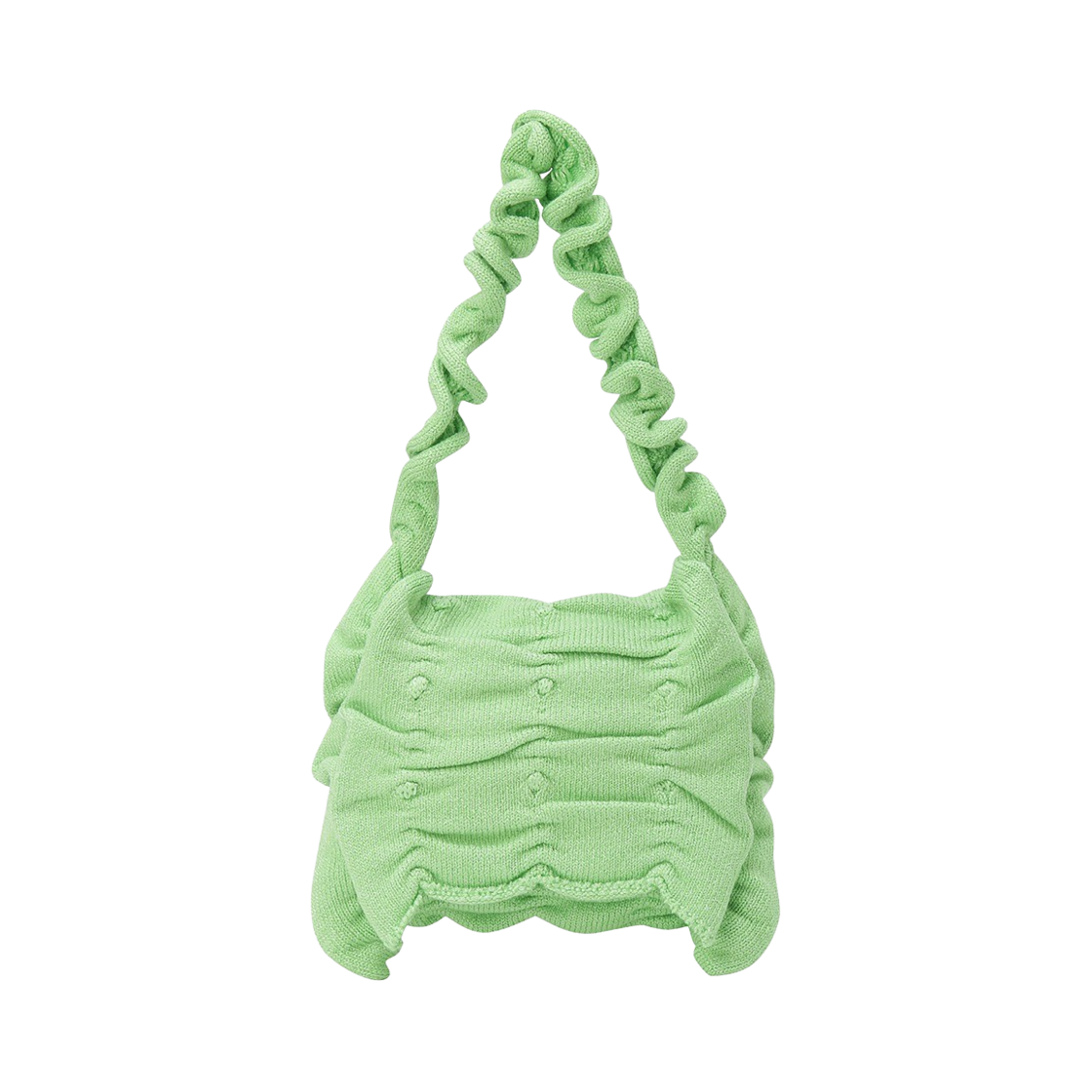 퍼버즈 우먼 링클 니트 백 그린(Perverze Women Wrinkle Knit Bag Green)