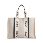 Chloe Woody Large Tote Bag White Full Blue