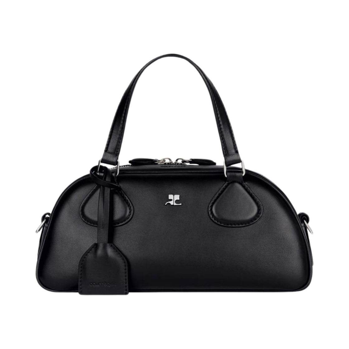 125GSA167CR00659999 Courreges Friday Leather Bowling Bag Black