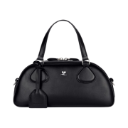 Courreges Friday Leather Bowling Bag Black