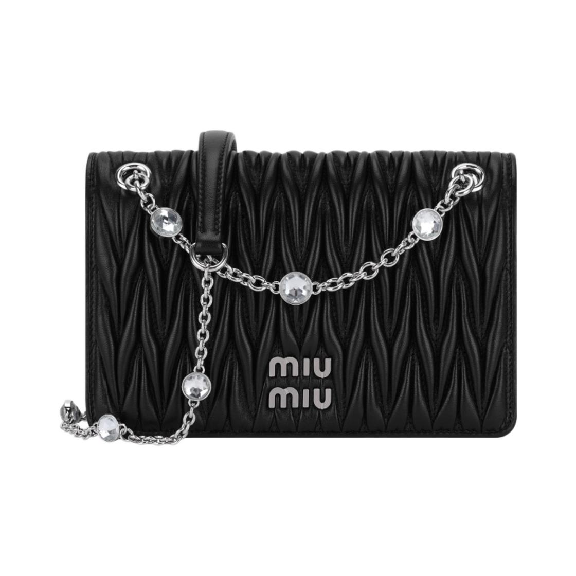 5BP065-2CE3-F0002 Miu Miu Matelasse Nappa Leather Mini Bag Black