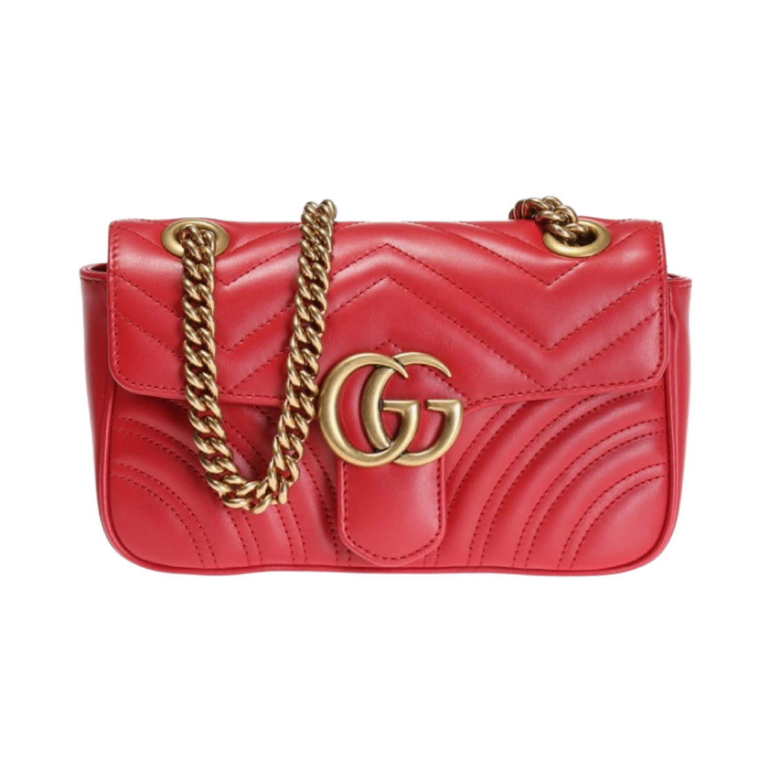 446744-DTDIT-6433 Gucci GG Marmont Matelasse Mini Bag Hibiscus Red