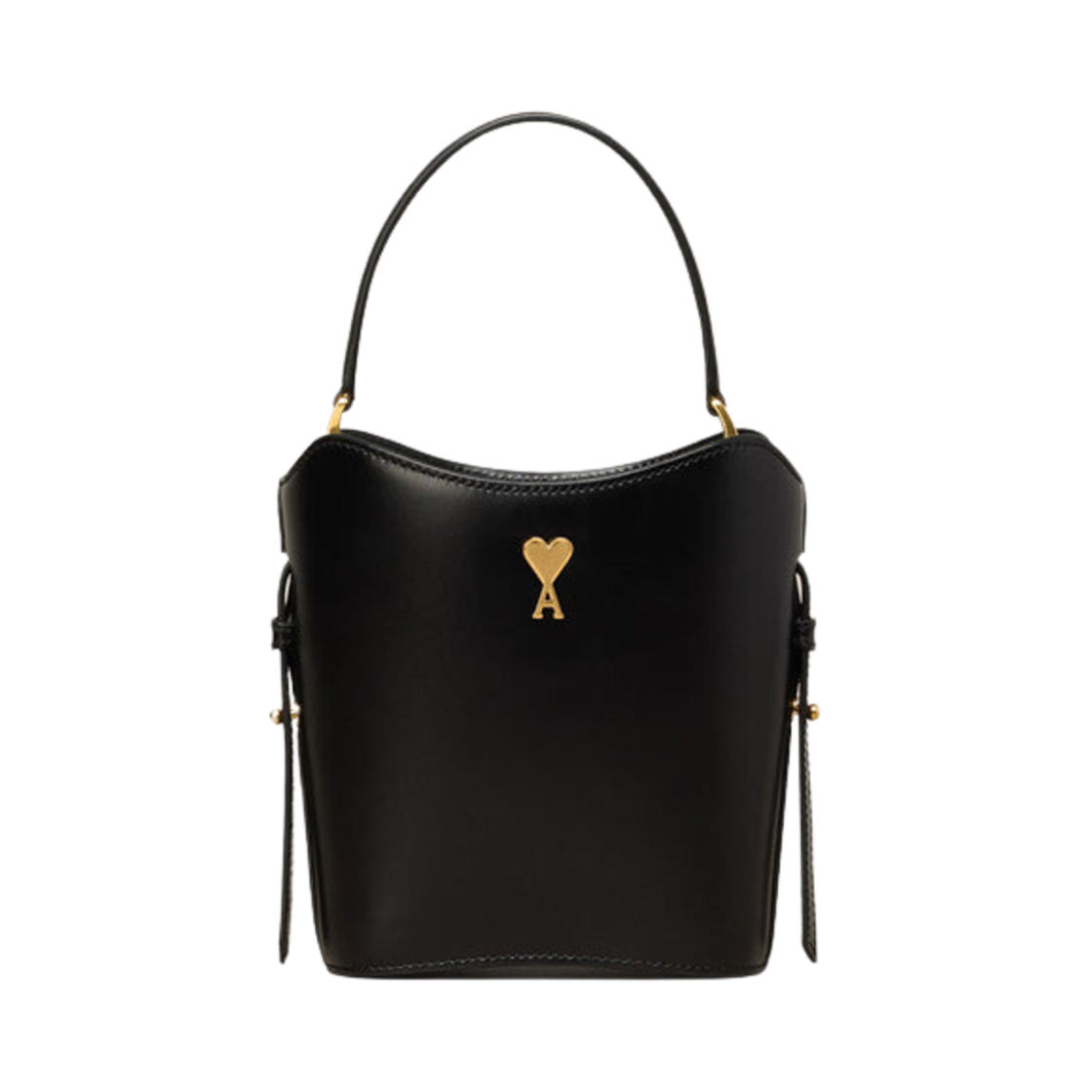 아미 파리 미니 버킷백 스무스 레더 블랙(AMI Paris Mini Bucket Bag in Smooth Leather Black) - 1
