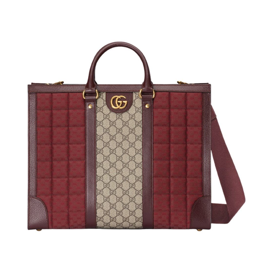 구찌 미니 GG 캔버스 라지 토트백 버건디 GG 캔버스(Gucci Mini GG Canvas Large Tote Bag Burgundy GG Canvas) - 1