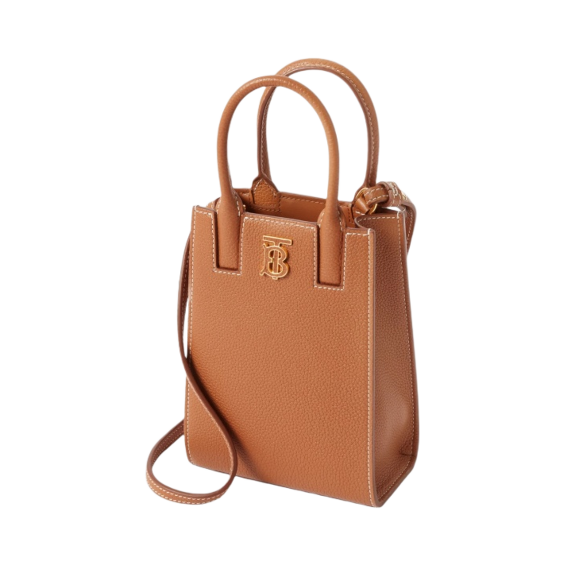 버버리 그레이니 레더 마이크로 프란시스 토트백 웜 러셋 브라운(Burberry Grainy Leather Micro Frances Tote Bag Warm Russet Brown) - 2
