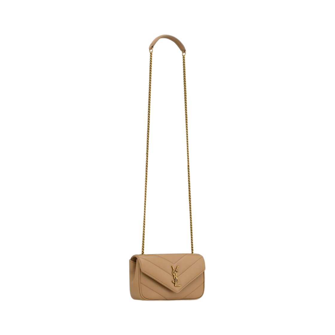 생로랑 루루 미니 램스킨 내츄럴 탄(Saint Laurent Loulou Mini in Lambskin Natural Tan) - 2