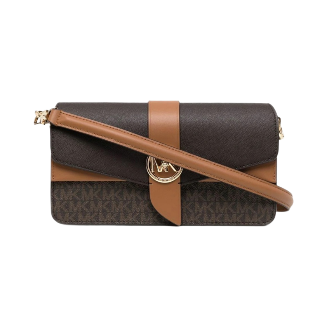 30H1GGRL8V252 Michael Kors Greenwich Medium Logo Shoulder Bag Brown Acorn