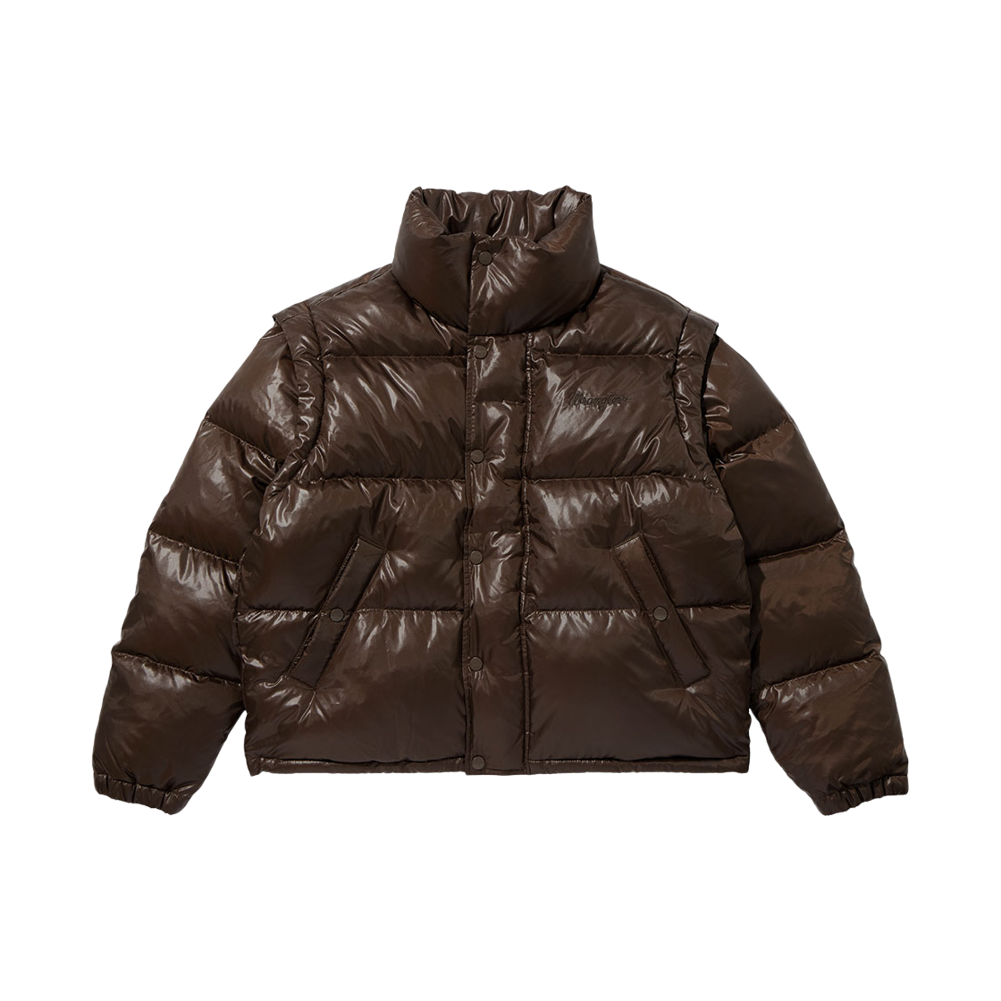 WR2404DP02BR Wrangler Detachable Sleeve Down Jumper Brown