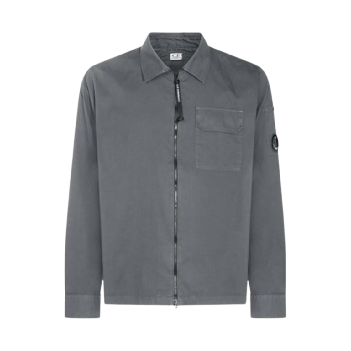 C.P. 컴퍼니 개버딘 지퍼 오버셔츠 차콜 - 25SS(C.P. Company Gabardine Zipped Overshirt Charcoal - 25SS)