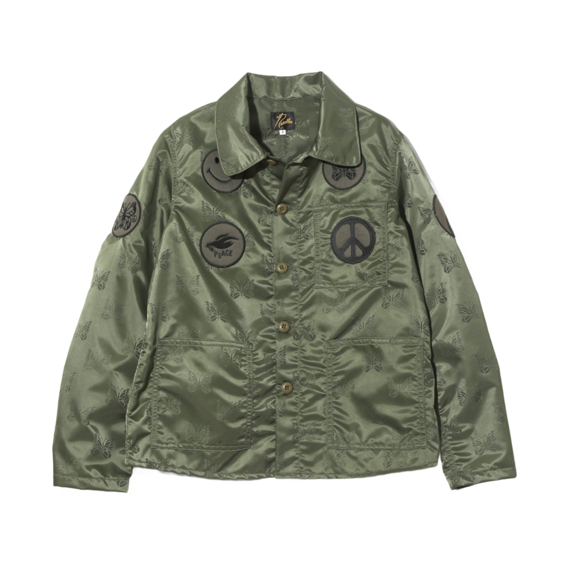 니들스 D.N. 커버올 빠삐용 자카드 사틴 올리브