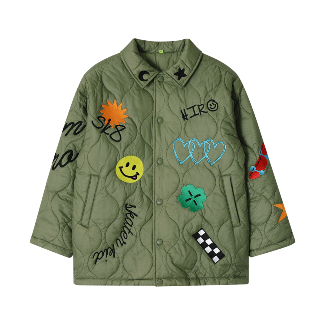 (키즈) 히로 모티브 퀼팅 자켓 카키((Kids) Hiro Motive Quilting Jacket Khaki)