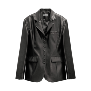 YUJI Button Leather Jk Brown