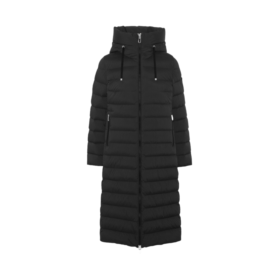 (W) 두노 애니 바이 스트레치 테크니컬 패브릭 롱 퀼티드 다운 자켓 블랙((W) Duno Annie Long Quilted Down Jacket in Bi-Stretch Technical Fabric Black)
