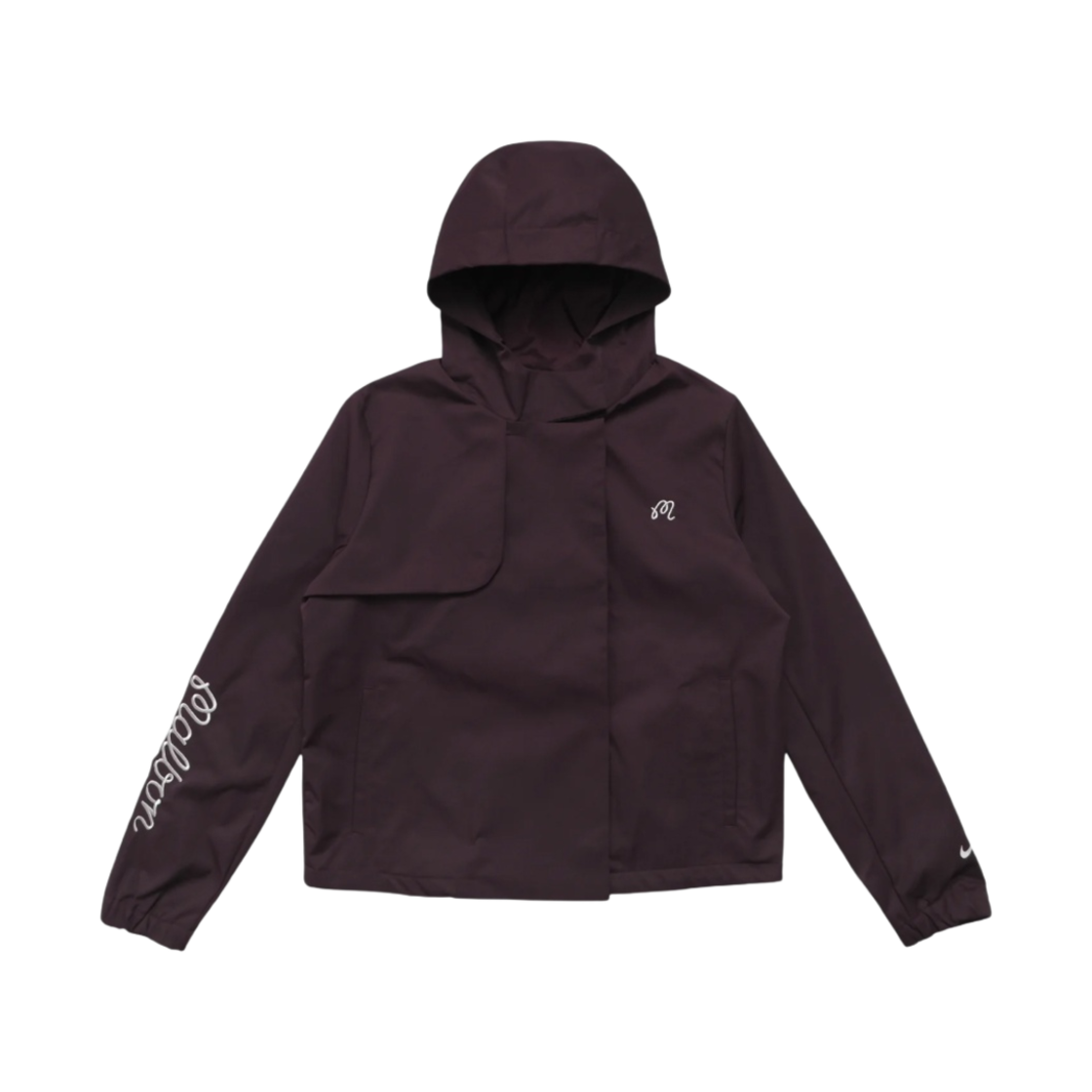 (W) 말본 골프 x 나이키 레펠 자켓 버건디 크러쉬 라이트 본((W) Malbon Golf x Nike Repel Jacket Burgundy Crush Light Bone) - 1