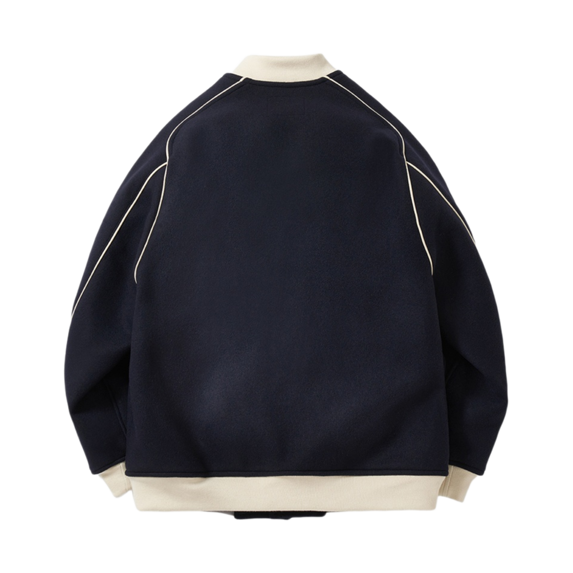 포터리 오버사이즈 바시티 자켓 멜튼 멜란 울 클로스 소프트 터피 피니쉬 네이비(Pottery Oversized Varsity Jacket Melton Melan Wool Cloth Soft Touch Finish Navy) - 2