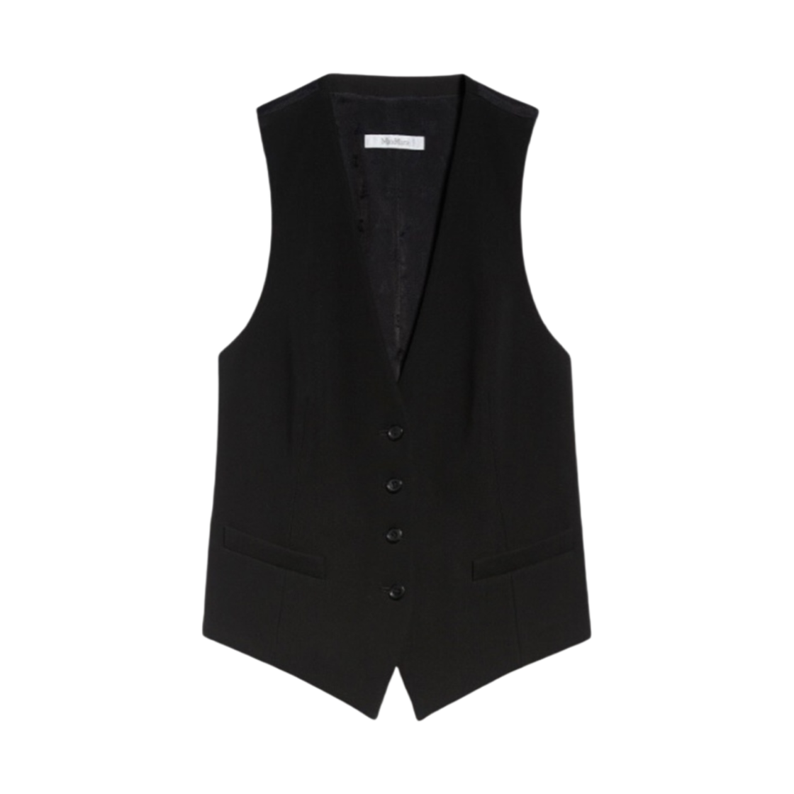 (W) 막스마라 로디 저지 브이넥 질레 블랙((W) Max Mara Rodi Jersey V-Neck Gilet Black) - 1