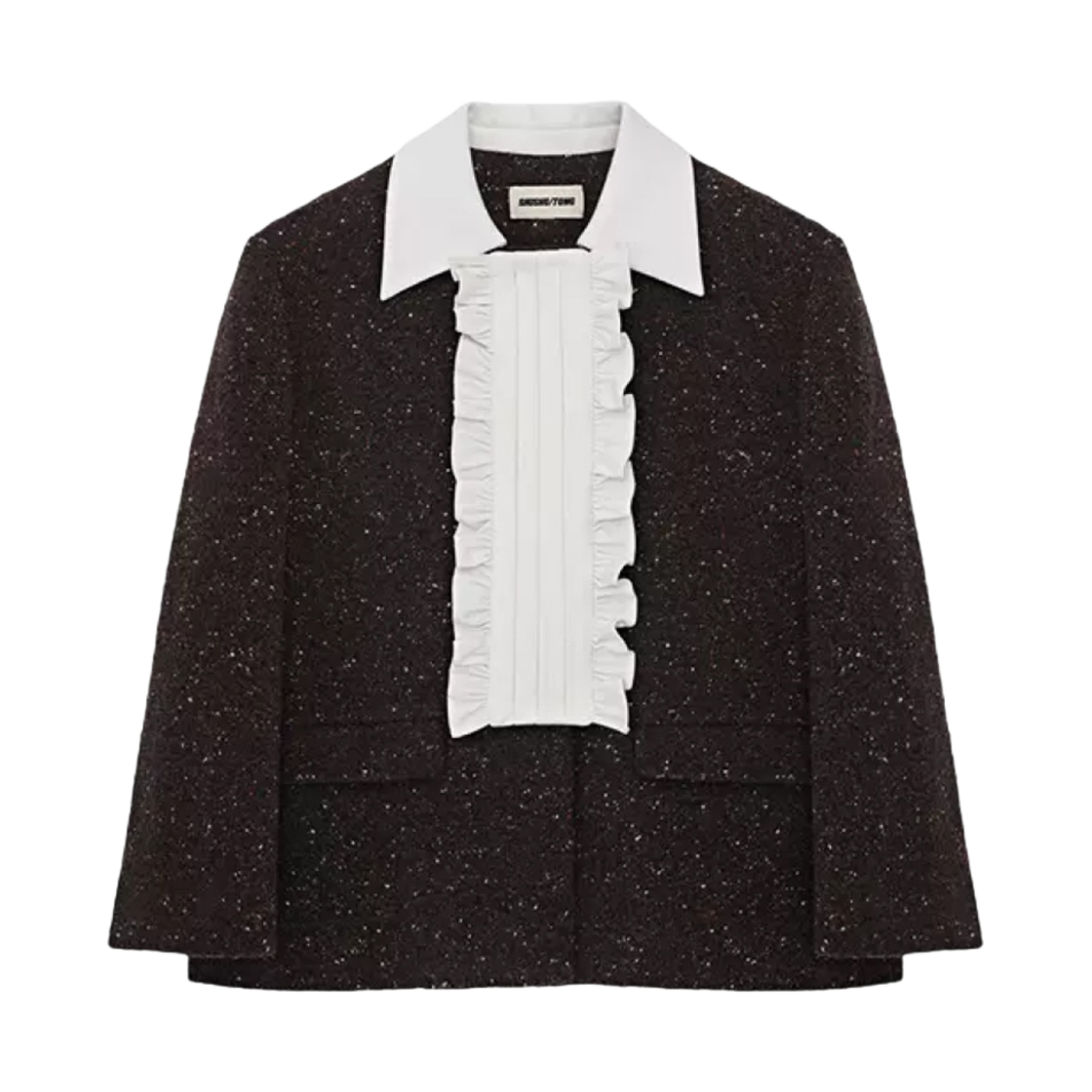 MWDCCO01 (W) Shushu/Tong Fashionable French Commuter OL Patch Decorative Jacket Tops Brown