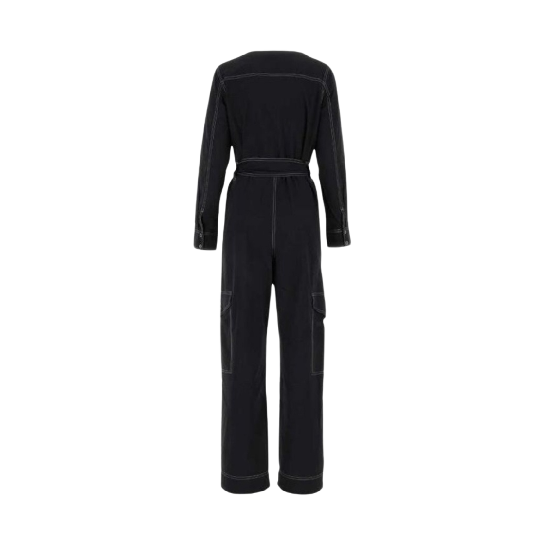 (W) 가니 크레페 점프수트 블랙((W) Ganni Crepe Jumpsuit Black) - 2