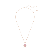 (W) Swarovski Teddy Pendant Bear Pink Rose Gold Plated