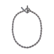 Portrait Report Chunky Rope Chain Necklace Silver