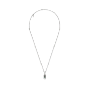 Gucci Interlocking G Engraved Flower Necklace Silver