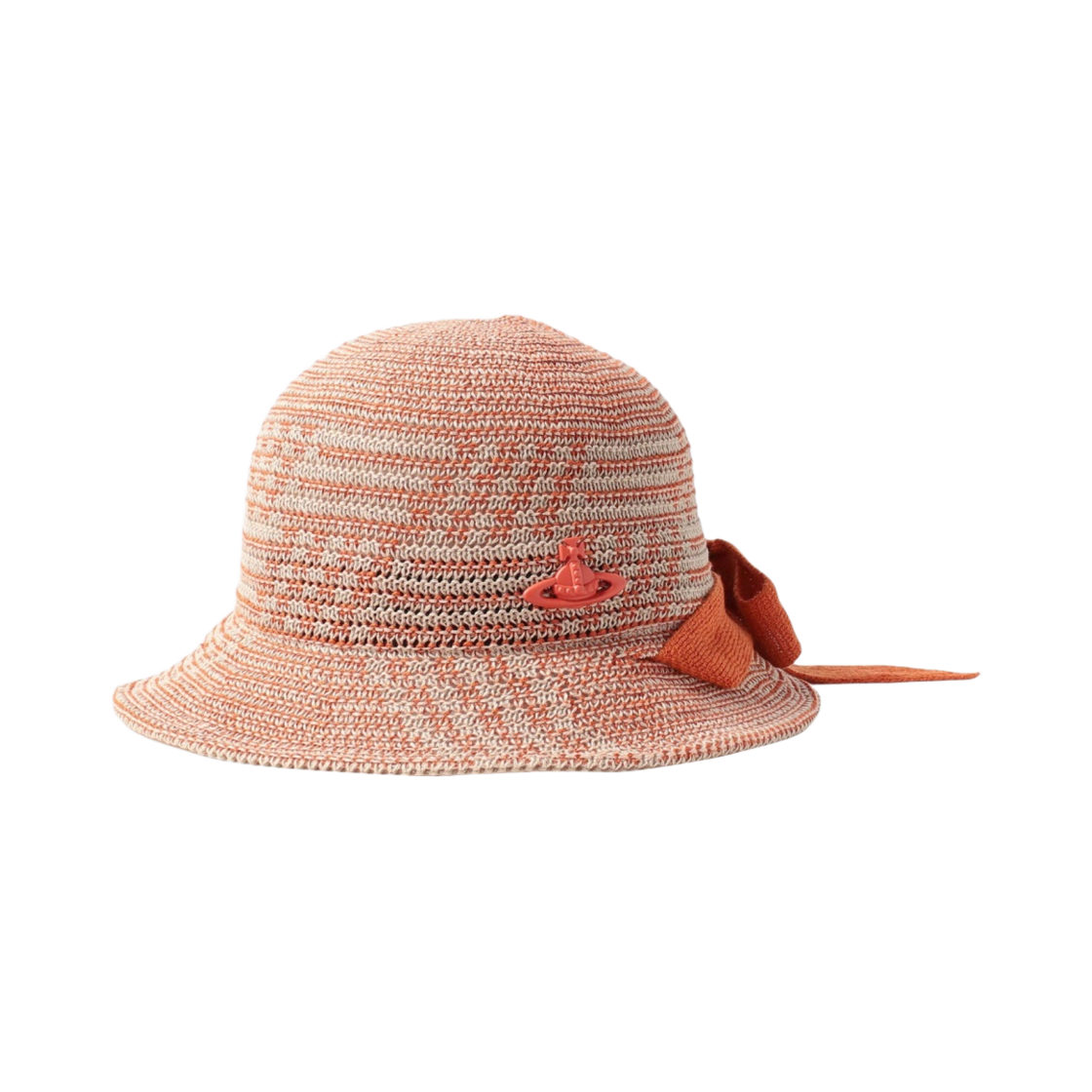 (W) 비비안 웨스트우드 더모 자카드 리본 햇 오렌지((W) Vivienne Westwood Thermo Jacquard Ribbon Hat Orange) - 1
