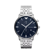 Emporio Armani Two-Hand 43mm Stainless Steel Blue Silver