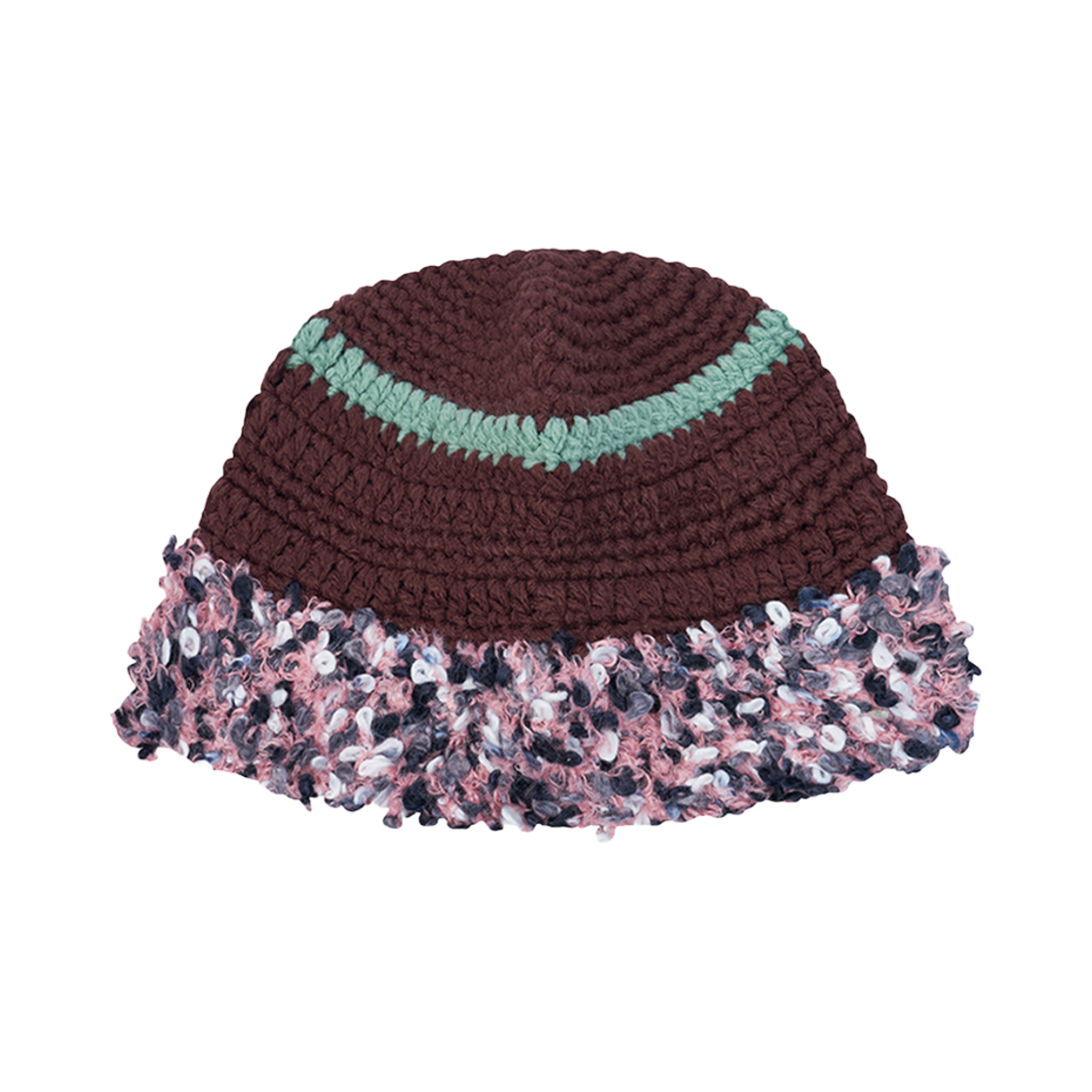 올인컴플리트 플러피 링 크로셰 햇 브라운