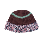 Allincomplete Fluffy Ring Crochet Hat Brown