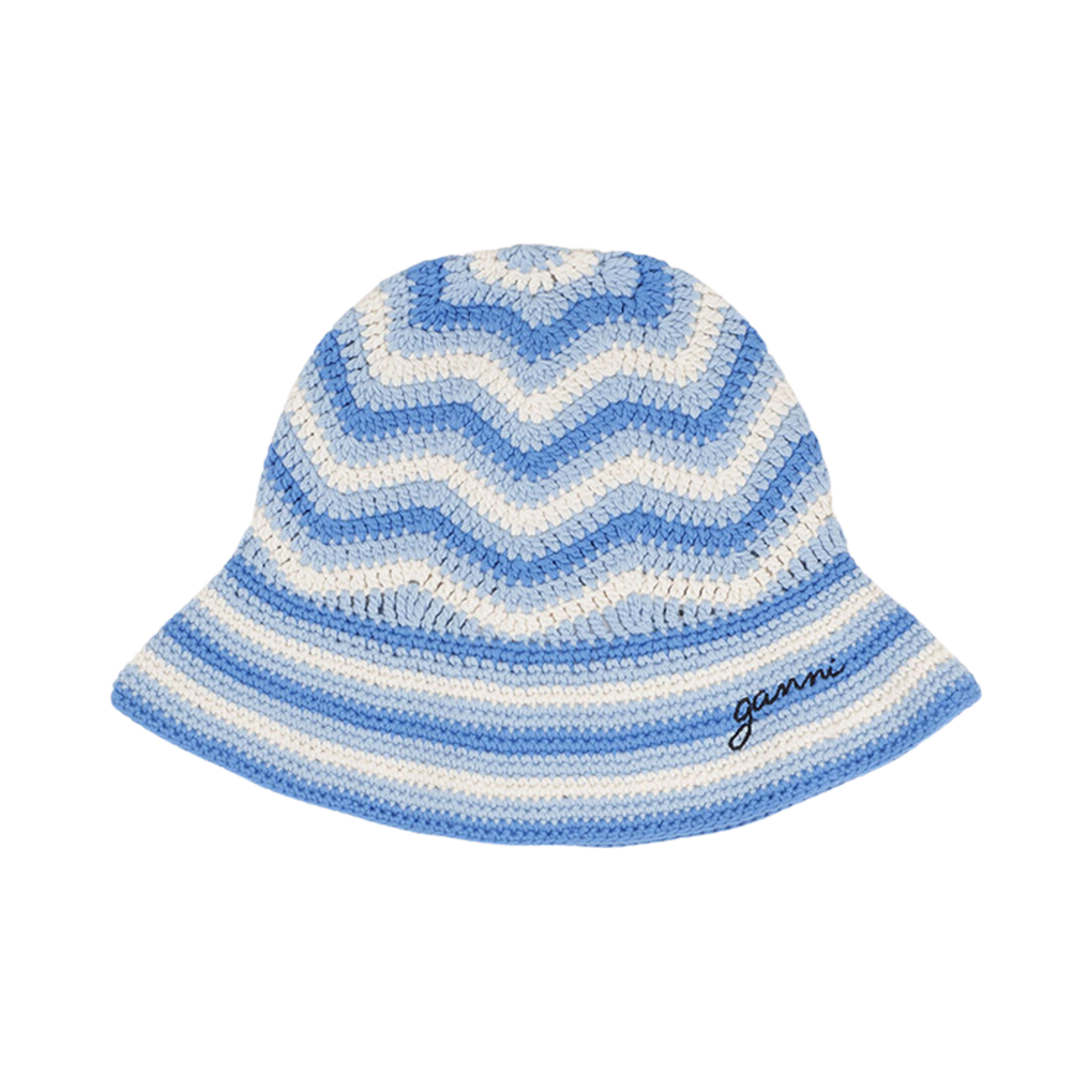 A5841-694 (W) Ganni Cotton Crochet Bucket Hat Heather