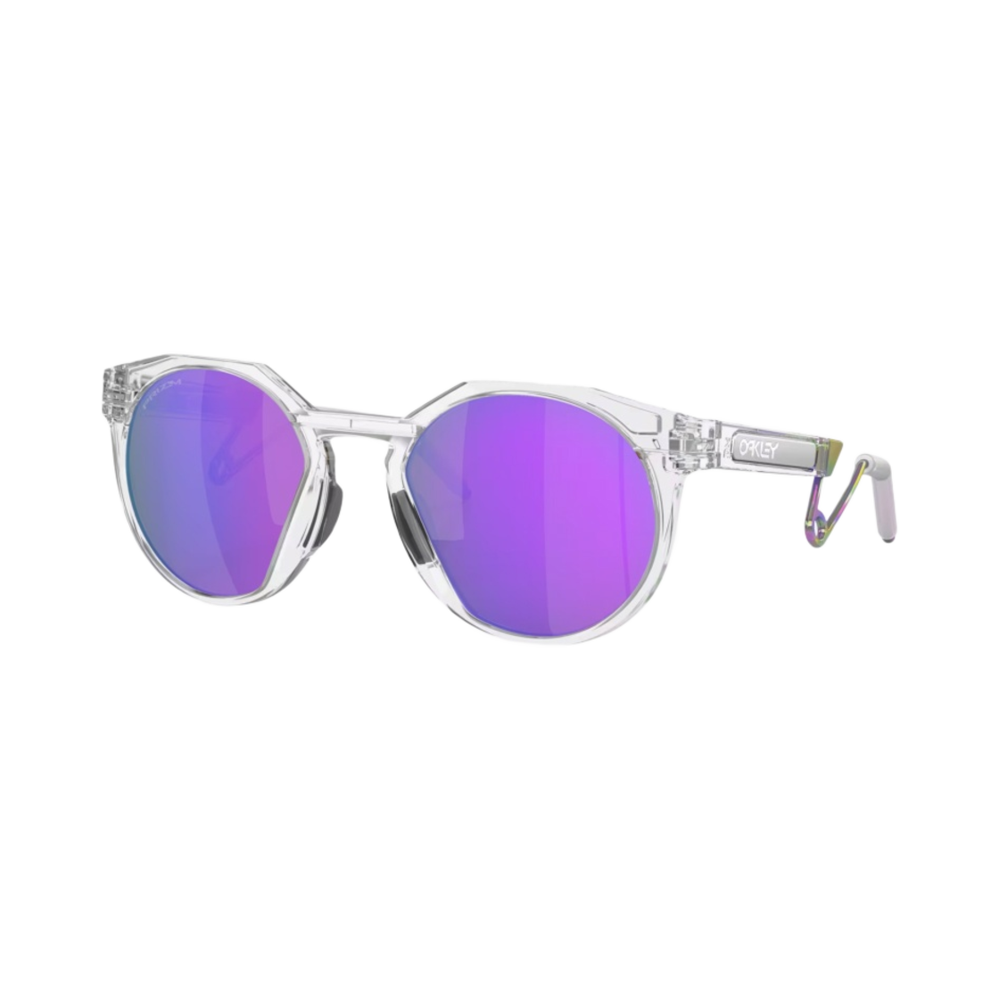 오클리 HSTN 메탈 매트 클리어 프레임 프리즘 바이올렛 렌즈 하이 브릿지 핏(Oakley HSTN Metal Matte Clear Frame Prizm Violet Lenses High Bridge Fit) - 2