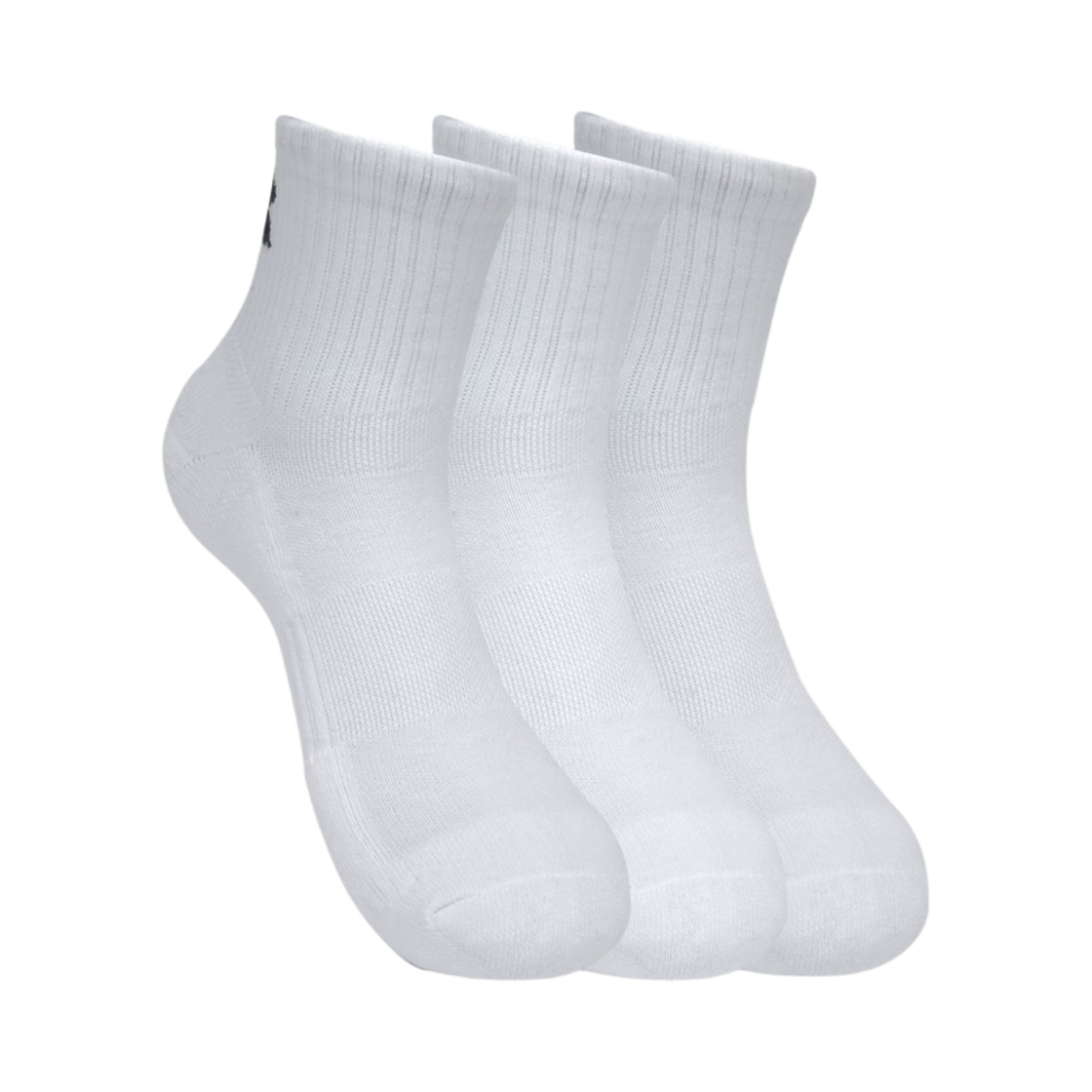 1386372-100 Under Armour Training Cotton Quarter Socks White Black (3 Pack)