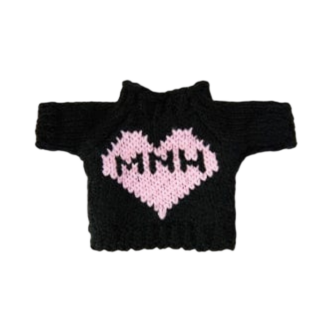 모남희 하트 니트 인형 키링 옷 블랙(Monamhee Heart Knit Doll Keyring Outfit Black)