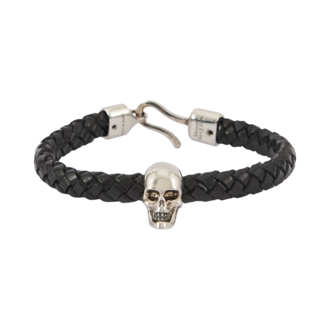알렉산더 맥퀸 스컬 레더 브레이슬릿 블랙