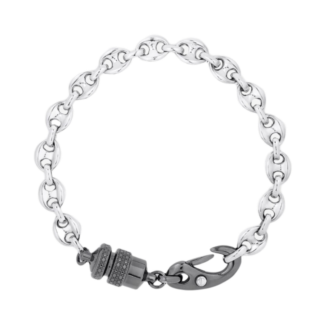 디올 실린더 까나쥬 브레이슬릿 실버 루테늄 피니쉬 브래스(Dior Cylinder Cannage Bracelet Silver Ruthenium Finish Brass) - 1