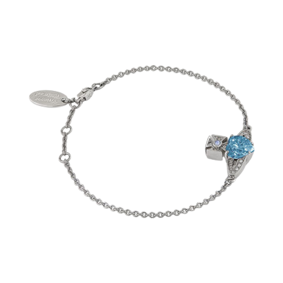 비비안 웨스트우드 아리엘라 브레이슬릿 플래티넘 아쿠아마린 CZ 라이트 사파이어 블랙(Vivienne Westwood Ariella Bracelet Platinum Aquamarine CZ Light Sapphire Black) - 2