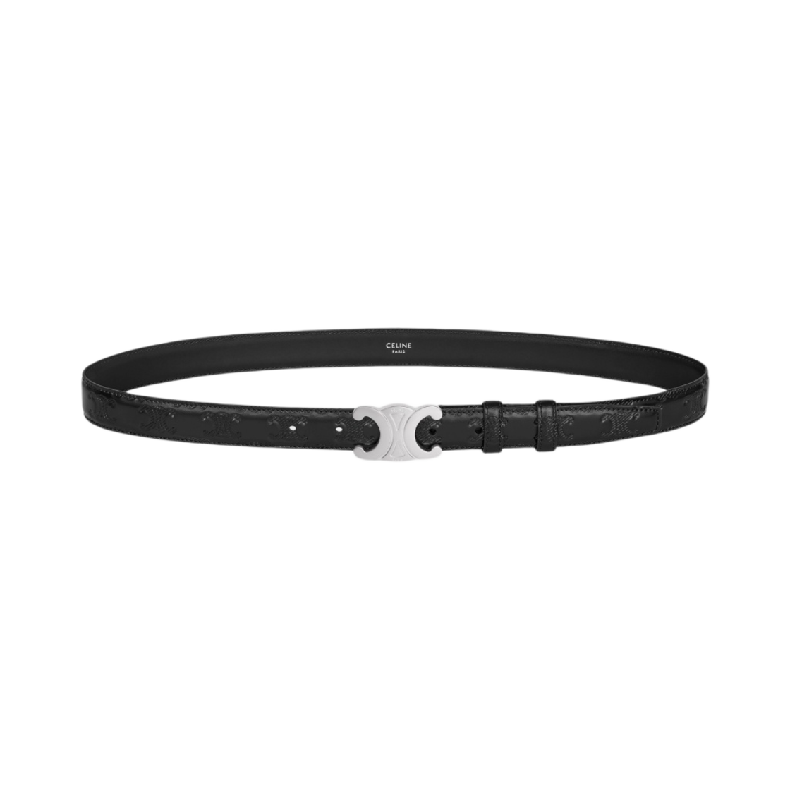 셀린느 트리옹프 엠보스드 토리옹 미디움 트리옹페 벨트 블랙(Celine Medium Triomphe Belt in Taurillon with Triomphe Embossed Black) - 2