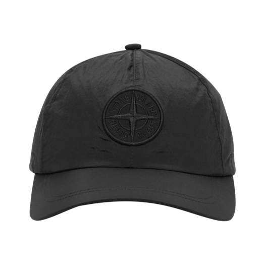 811599576-A0029 Stone Island 99576 Nylon Logo Ball Cap Black - 24FW