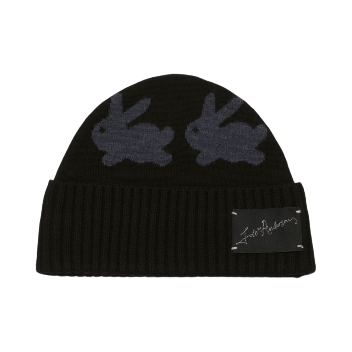 KW0935YN0008977 JW Anderson Bunny Motif Beanie Black