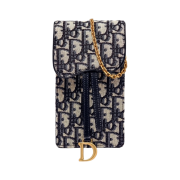 Dior Saddle Vertical Pouch Blue Dior Oblique Jacquard