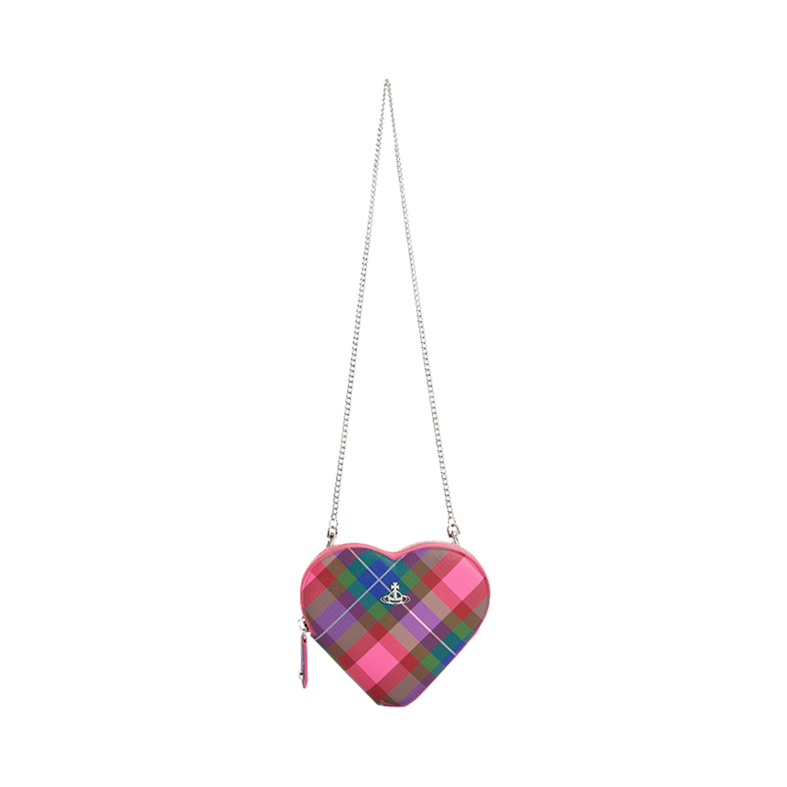 비비안 웨스트우드 하트 체인 크로스바디백 블루 체크(Vivienne Westwood Heart Chain Crossbody Bag Blue Check) - 3