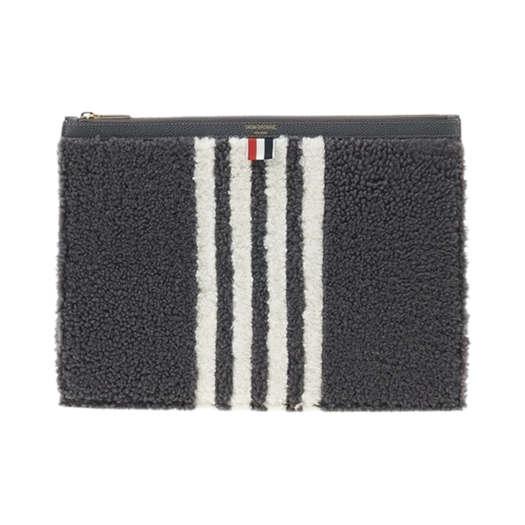 UAC015A-L0019-035 Thom Browne Curly Merino Clutch Medium Grey