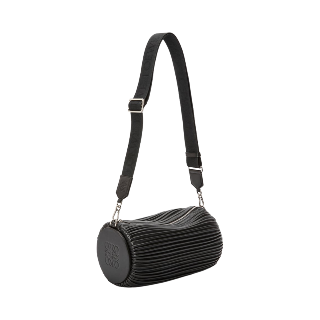 로에베 라지 브레이슬릿 파우치 인 플리티드 나파 블랙(Loewe Large Bracelet Pouch In Pleated Nappa Black) - 1