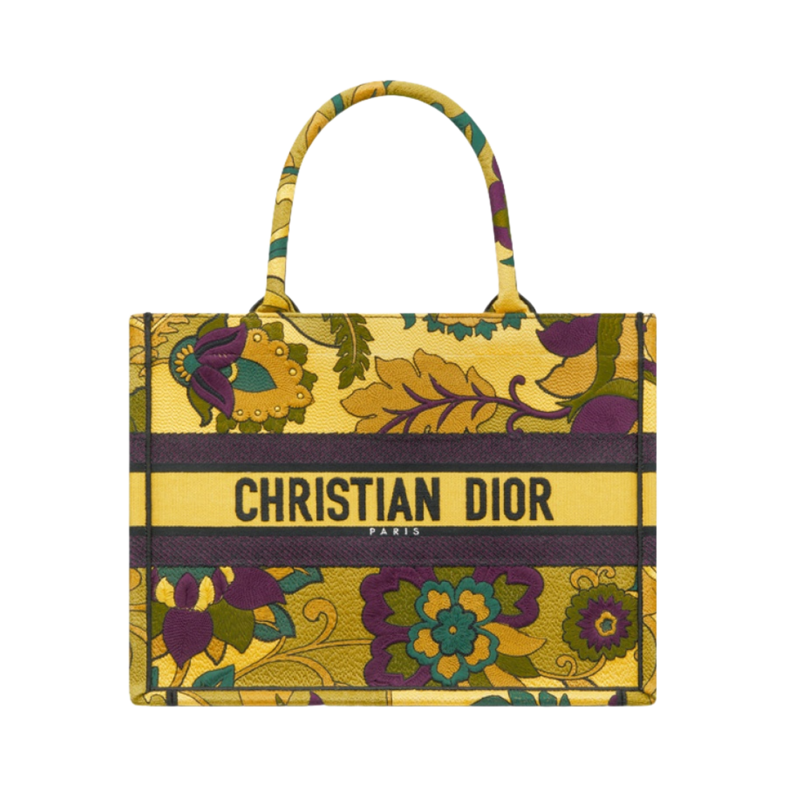 디올 미디움 디올 북 토트백 옐로우 쟈뎅 인디엔 자수(Dior Medium Dior Book Tote Yellow Jardin Indien Embroidery) - 1