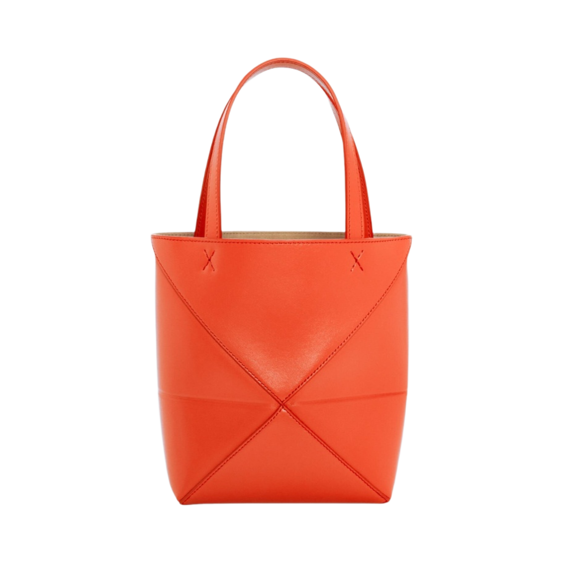 로에베 미니 퍼즐 폴드 토트백 샤이니 카프스킨 선라이즈 오렌지(Loewe Mini Puzzle Fold Tote Bag in Shiny Calfskin Sunrise Orange) - 3